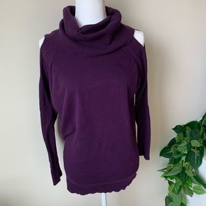 The Limited Purple Cold Shoulder Sweater